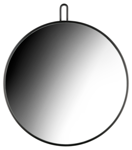 Rundt speil svart ramme 50 cm