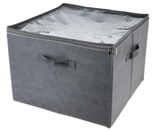 Skohylle i tekstil med justerbare rom, 44,5x44,5x32 cm