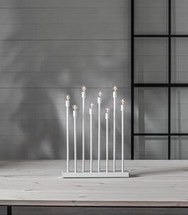 Adventsstake LED på batteri, oppladbar, hvit, 40 cm