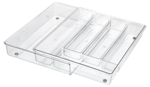 Bestikkskuff plast justerbar, 29–50 x 36,5 x 5,5 cm