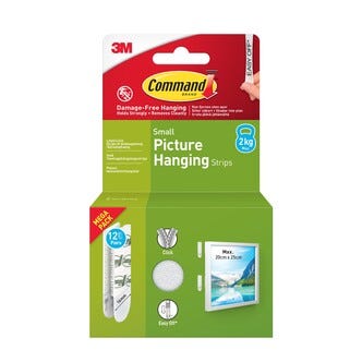 Command Value Pack Kiinnityspalat tauluille, small, valkoinen