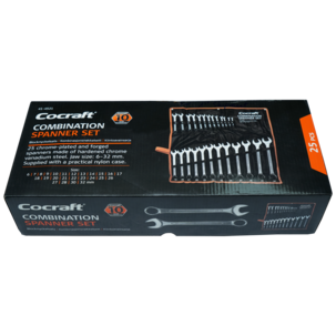 Cocraft blocknyckelsats, fasta nycklar 6-32 mm, 25 delar