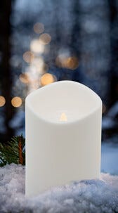 Blockljus LED med timer utomhus, vitt, Northlight