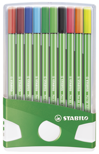Stabilo Fineliner Pen 68 Green Edition penner, 10-pack