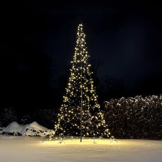 LED-flaggstangbelysning 6 m, varmhvitt lys med timer