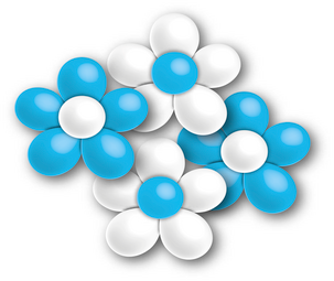 Ballonger blå og hvite