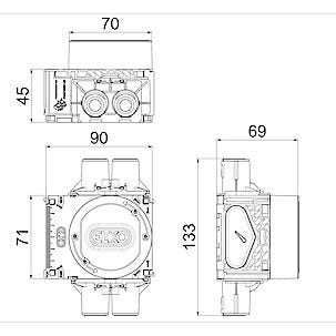 Apparatdosa hög ring ELKO Flexi+ enkeldosa