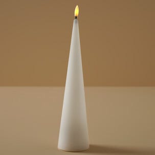 Pöytäkynttilä LED lepattava liekki, valkoinen kartio, sisäkäyttöön