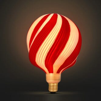 Randig globlampa Ice Cream Stripes LED E27, 160 mm