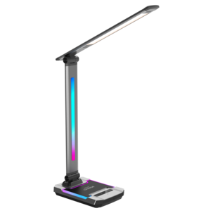 Exibel RGB skrivbordslampa med trådlös laddare, dimbar