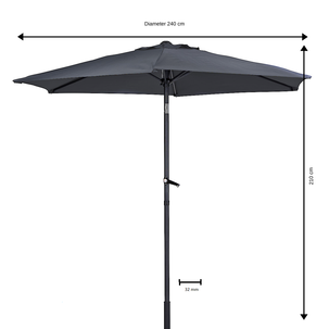 Aurinkovarjo halkaisija 2,4 metriä