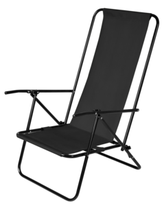 Brassestol, hopfällbar solstol, svart