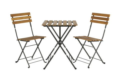 Kafésett, utemøbler med bord og to stoler