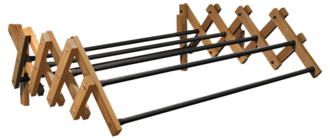 Aurora tørkestativ til vegg i tre og metall, uttrekkbart