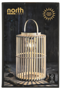 Solcellslykta bambu Northlight