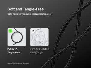 Belkin BoostCharge Pro Braided flettet USB-C-kabel 240W, svart