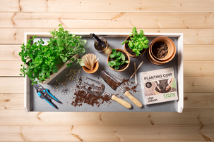 Istutuspöytä, valkoiseksi laseerattu