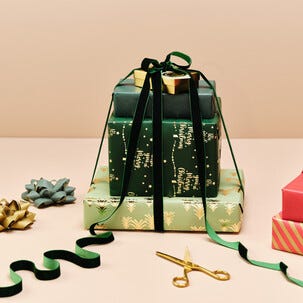 Julepapir premium grønt og gull 70 cm x 3 m 2-pakning