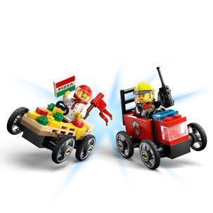 LEGO City Pizza-auto vastaan paloauto kilpa-autopakkaus 60458, yli 5-vuotiaille