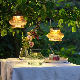 Northlight hengende solcellelykt grønt glass 