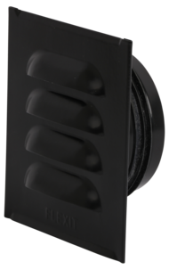 Flexit rist med stuss, 100 mm, svart