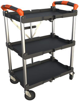 Avlastningsvagn, hopfällbar hyllvagn