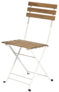 Utemöbler, bord och två stolar