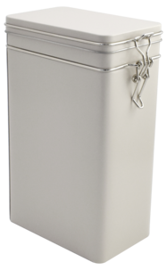 Kahvipurkki, nelikulmainen peltipurkki, tiivis kansi