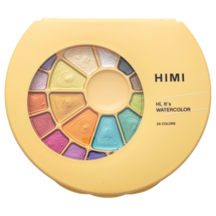 HIMI akvarellfärg metallic med pensel, 24-pack