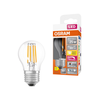 Himmennettävä pallolamppu LED E27 Osram, lämpimän valkoinen