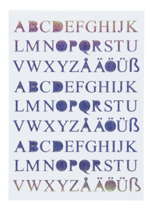 Självhäftande siffror och bokstäver