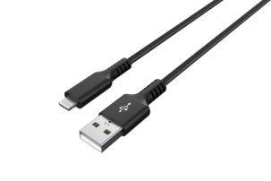 Stofftrukket USB-A til Lightning ladekabel for iPhone 1,5 m Clas Ohlson