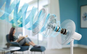 Philips CX2550/00 stillegående gulvvifte 2-i-1