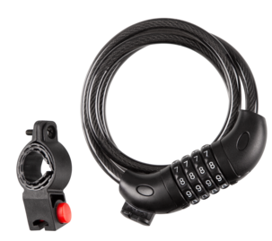 Cykellås med vajer och kodlås, 1 meter