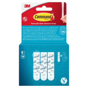 Command selvklebende strips M, bad, 1,3 kg, 8-pakning