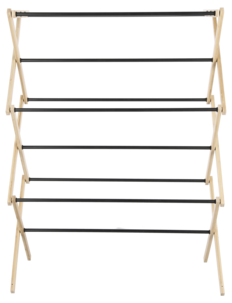 Pyykkiteline puuta ja metallia, kokoontaitettava