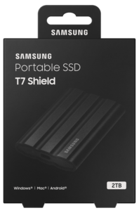 Samsung T7 Shield SSD, svart