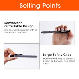 Writech märkpenna fine point 2 mm infällbar svart