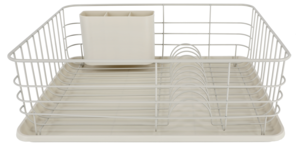 Diskställ med bricka och bestickkorg, metall, 43 cm