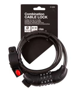 Cykellås med vajer och kodlås, 1 meter