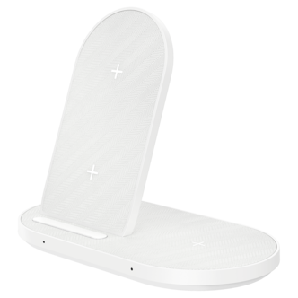 Trådlös 2-i-1 Qi2-laddare iPhone och AirPods, vit