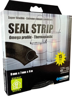 Tetningslist Omega-profil svart, 1–7 mm, Stokvis Tapes