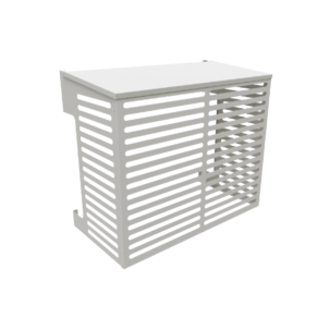 Varmepumpebeskyttelse blikk med tak, for utedel, hvit