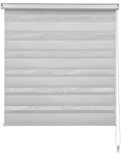 Rullgardin Dag & Natt, skruvfri med kulkedja, vit