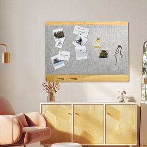 Anslagstavla tyg, filttavla med pennhylla, 60x40 cm