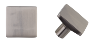 Kvadratisk knott, matt krom