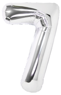 Stor sifferballong silver 82 cm, 0-9, 1-pack