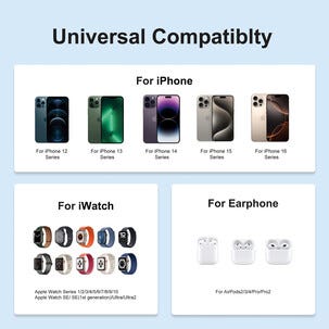 Trådløs Qi2-lader 3-i-1 for iPhone, magnetisk, 15 W