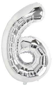 Stor sifferballong silver 82 cm, 0-9, 1-pack