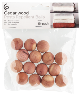 Cederträ garderob, kulor, 15-pack